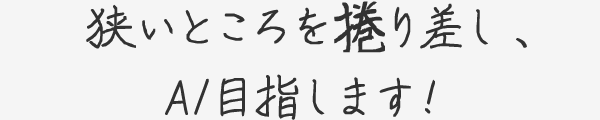 狭いところを捲り差し、A1目指します！